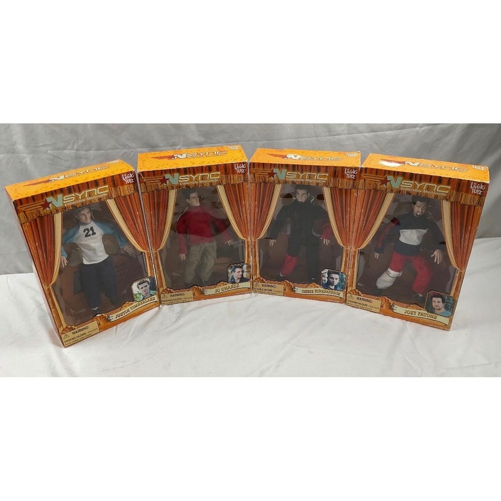 NSYNC Living Toyz Marionette Dolls Set of 4 Justin JC Joey Chris Vintage 2000